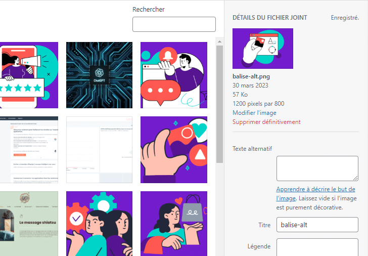 exemple balise alt sur wordpress