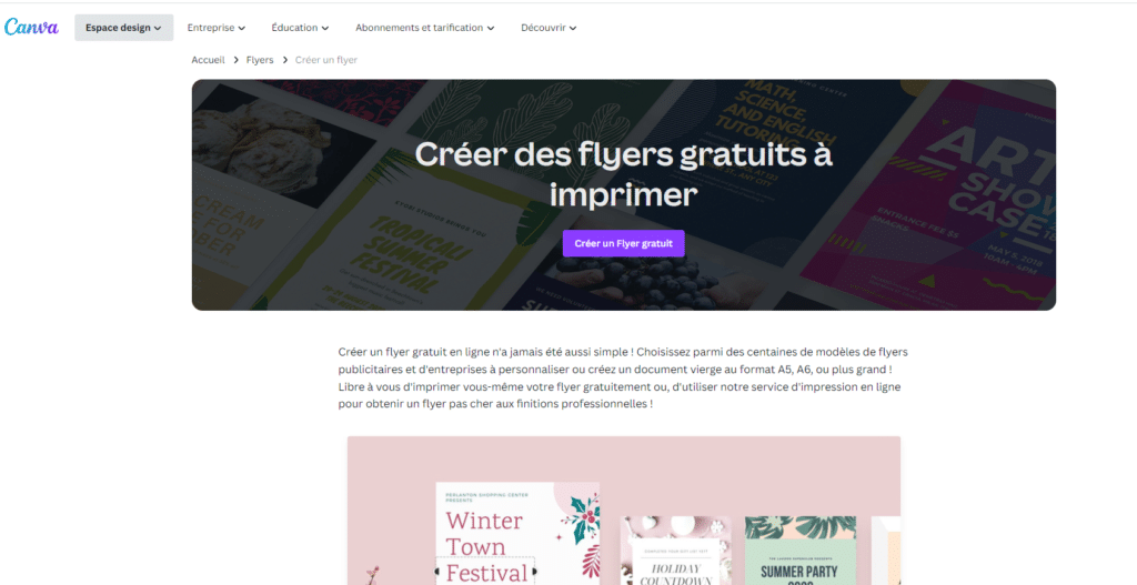 créer un flyer avec Canva